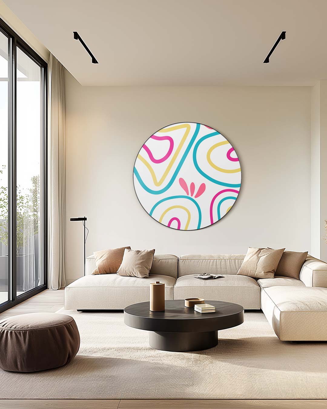 Vrolijke Pastel Kleuren Muurcirkel-WallArtistic