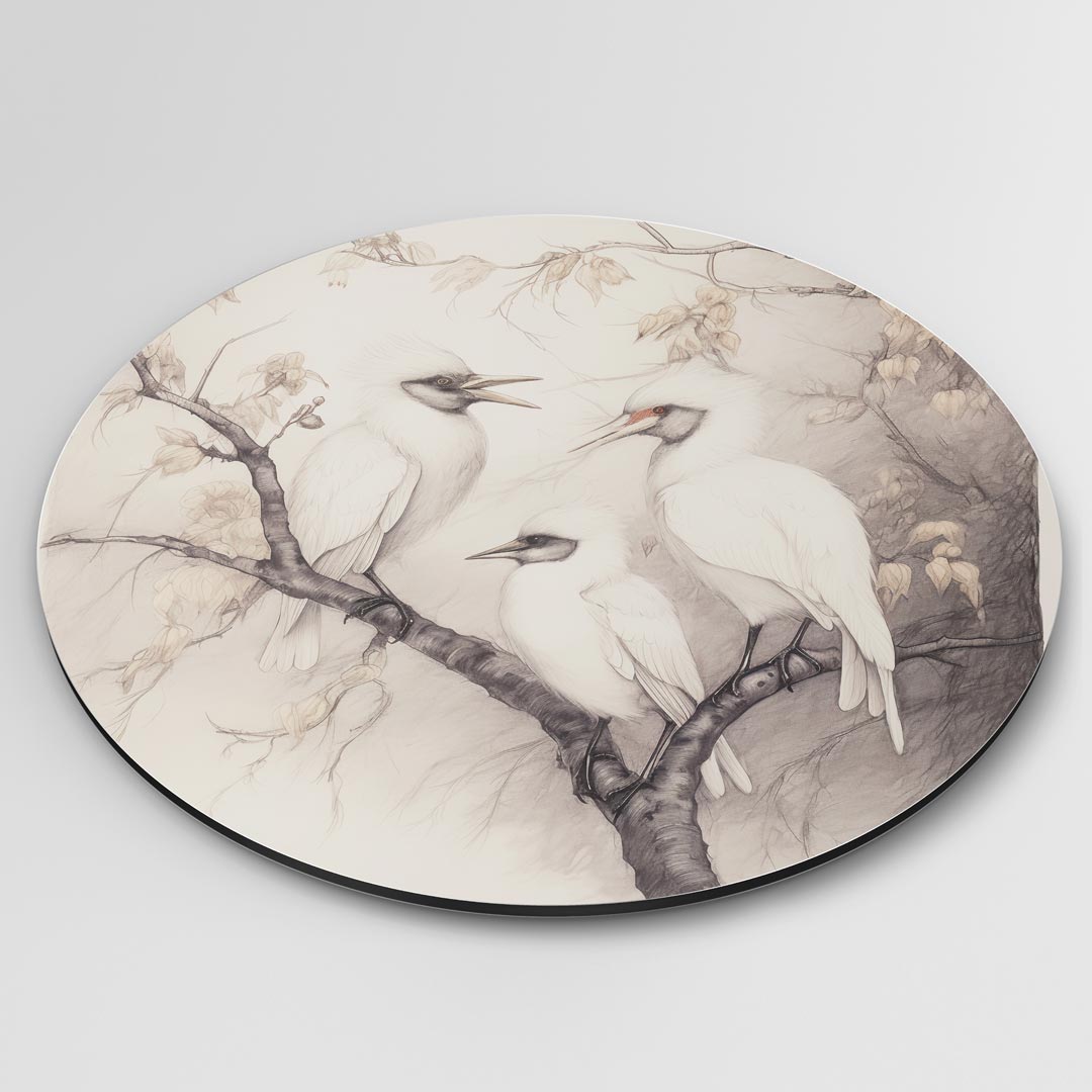 Elegante Vogel Muurcirkel-WallArtistic