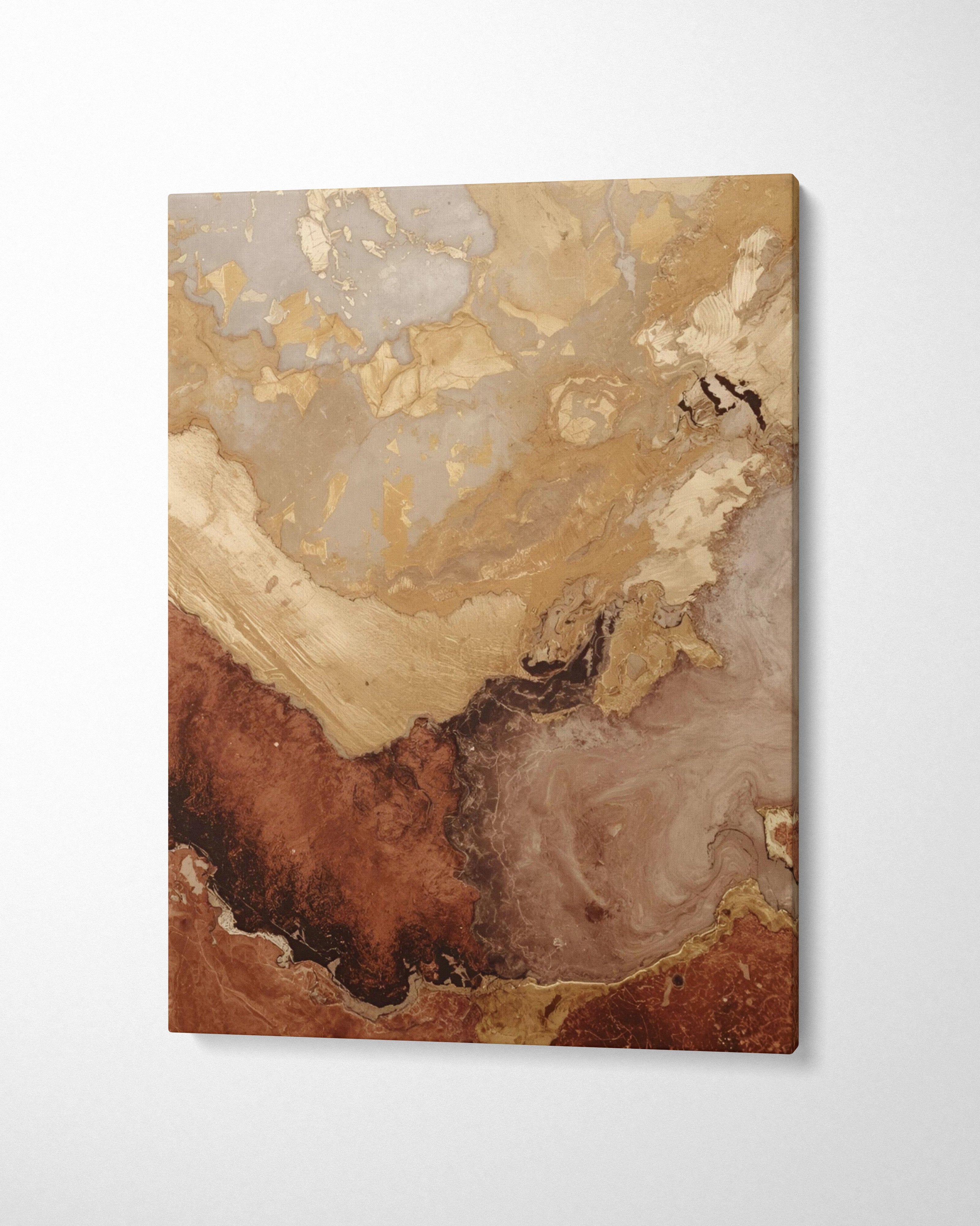 Bruine Marmertextuur Aardetinten CANVAS
