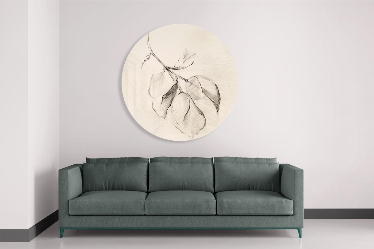 Elegante Bladeren Wandcirkel Muurcirkel-WallArtistic