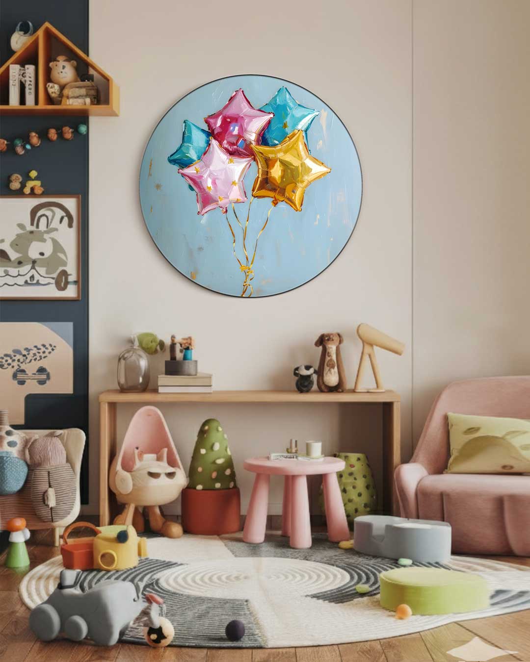 Sterrenballon Muurcirkel-WallArtistic