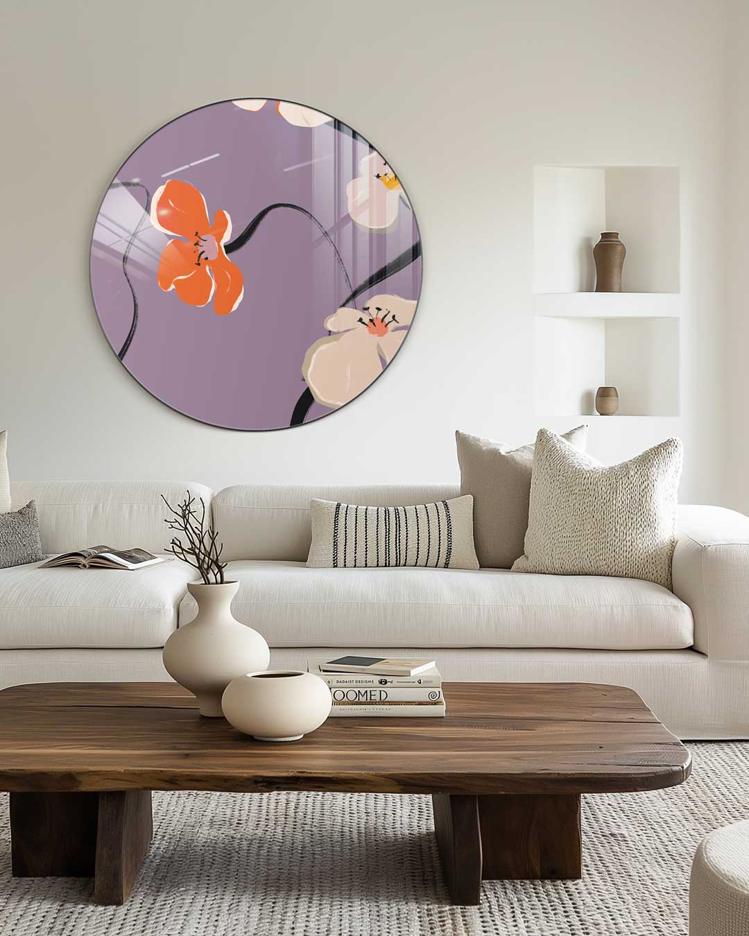 Vrolijke Bloemen Muurcirkel-WallArtistic