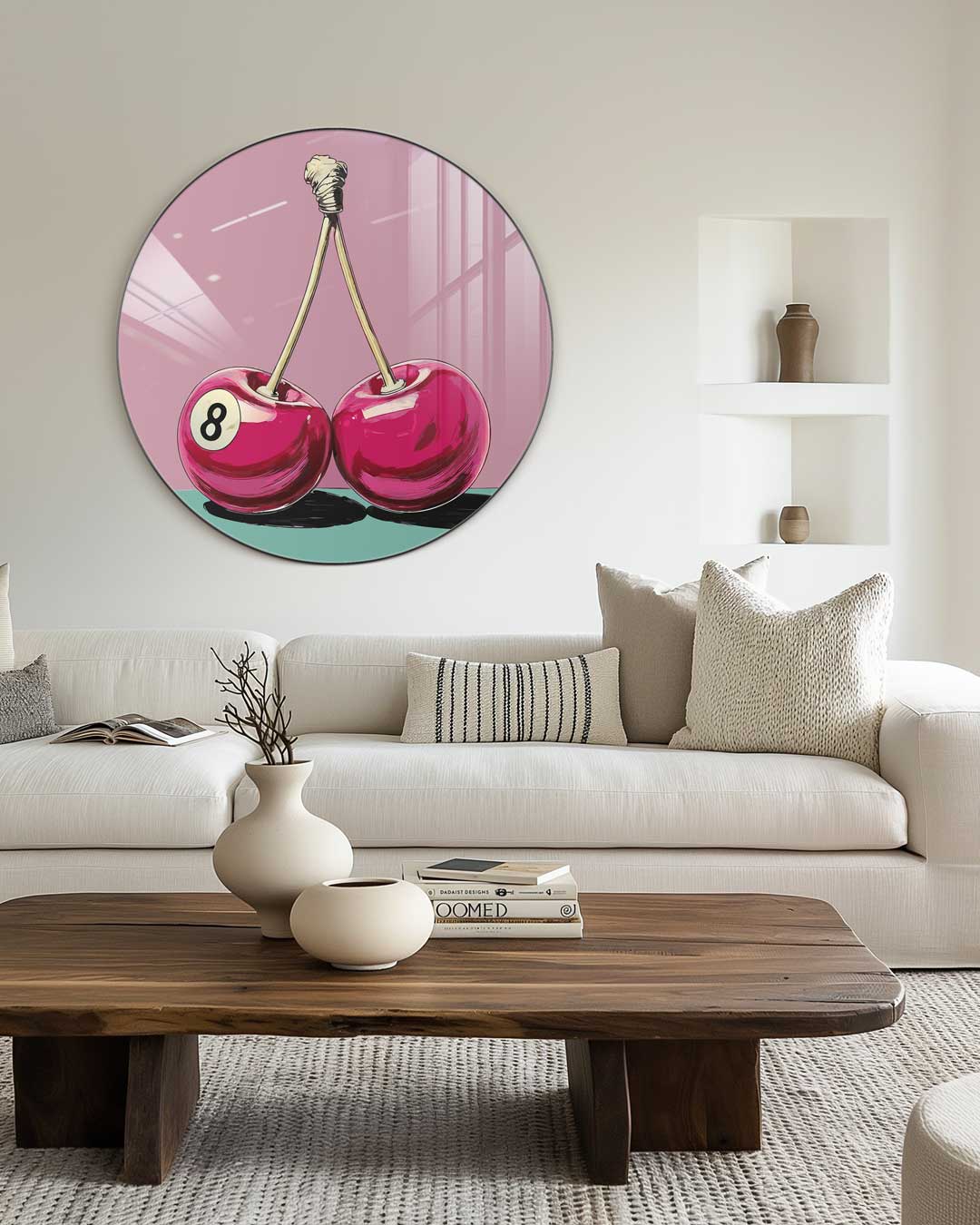 Speelse Kersen Muurcirkel-WallArtistic