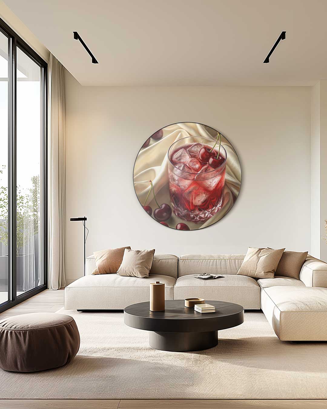 Verfrissende Kersen Glamour Muurcirkel-WallArtistic