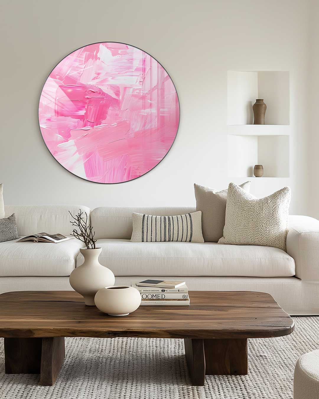 Romantische Roze Muurcirkel-WallArtistic