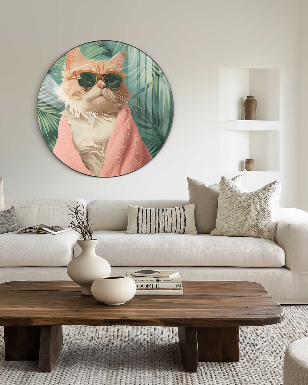 Tropische Kat Muurcirkel-WallArtistic