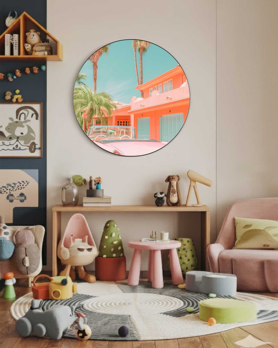 Vintage Zomer Chic Muurcirkel-WallArtistic