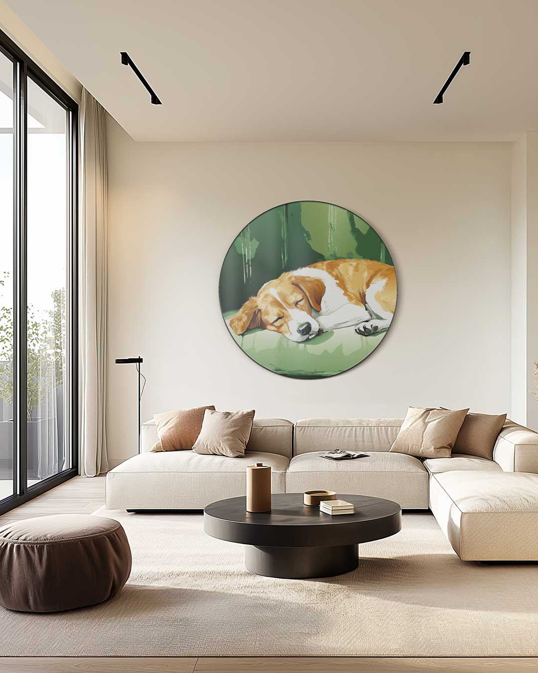 Snoezige Hond Muurcirkel-WallArtistic