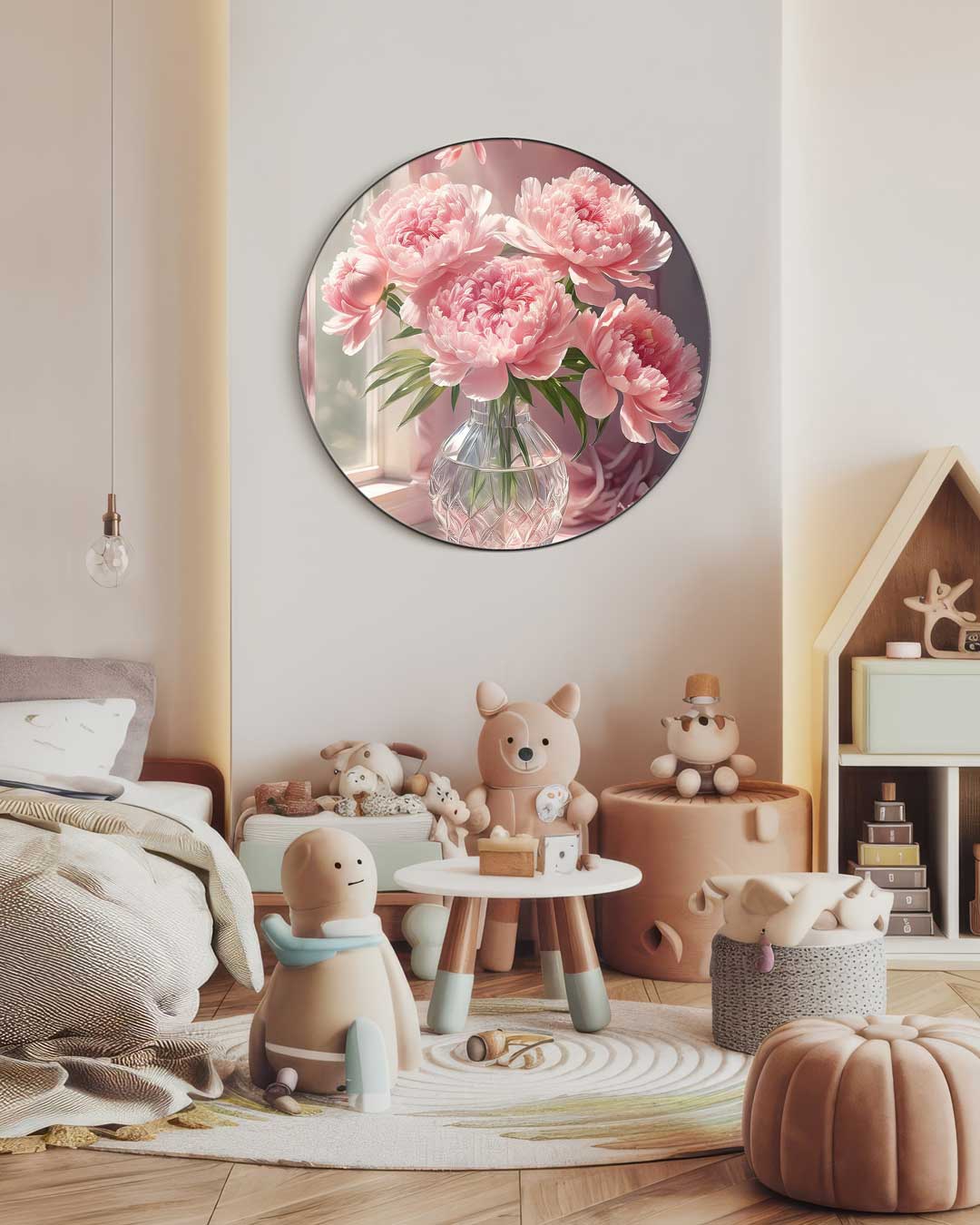 Romantische Bloemen Muurcirkel-WallArtistic