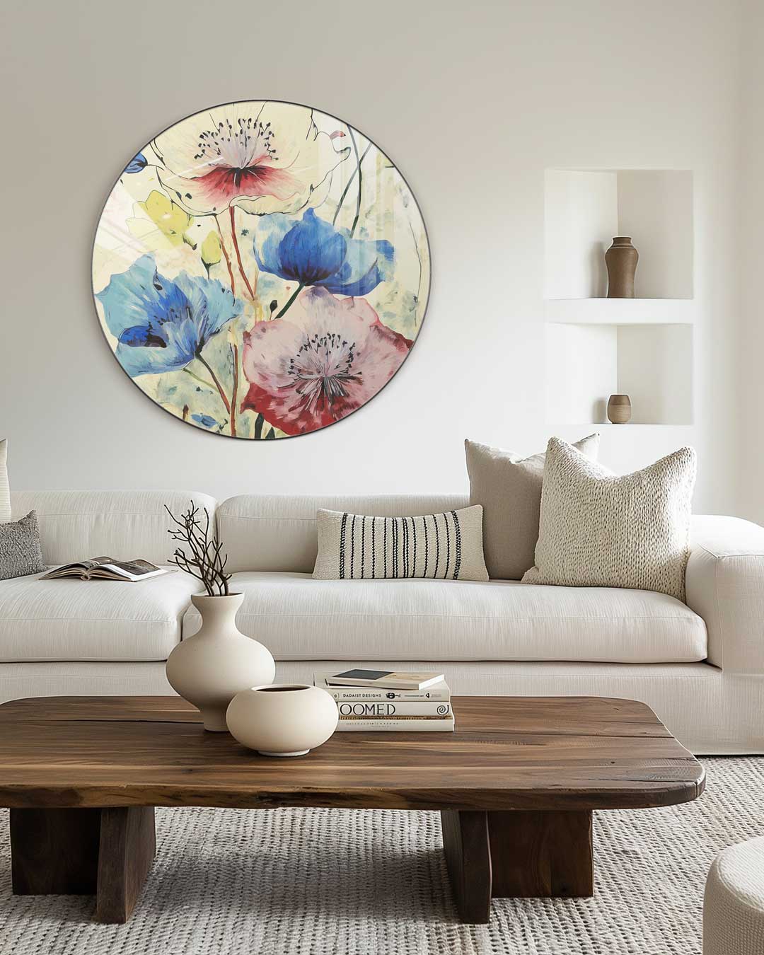 Bloemrijke Artistieke Muurcirkel-WallArtistic