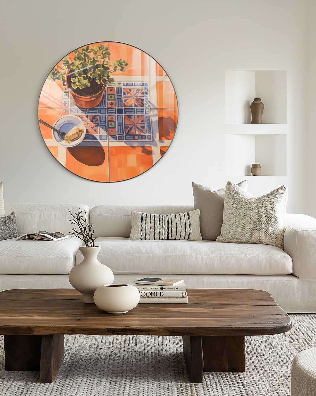 Warme Oranjegloed Muurcirkel-WallArtistic