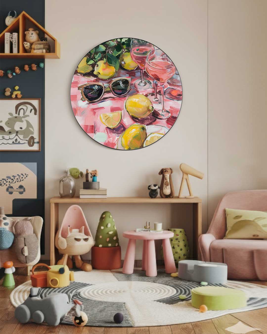 Zomerse Picknick Muurcirkel-WallArtistic