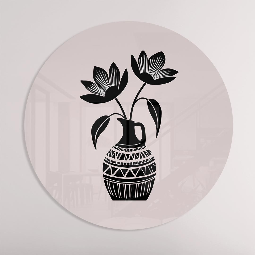 Elegant Florale Muurcirkel-WallArtistic