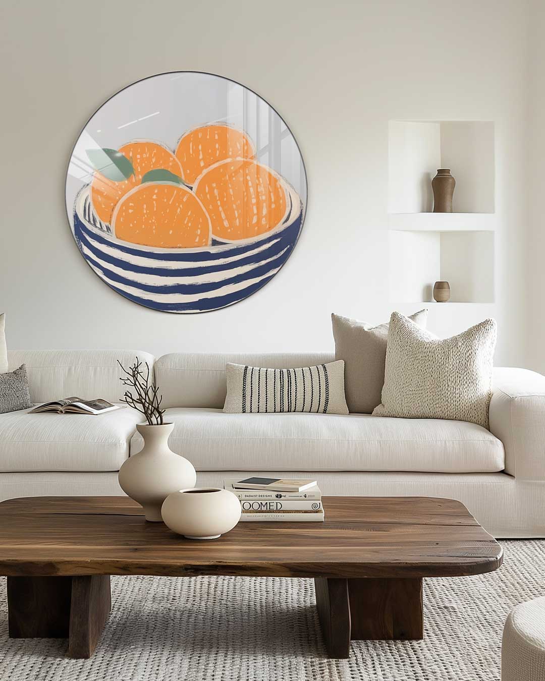 Vrolijke Oranjeschaal Muurcirkel-WallArtistic
