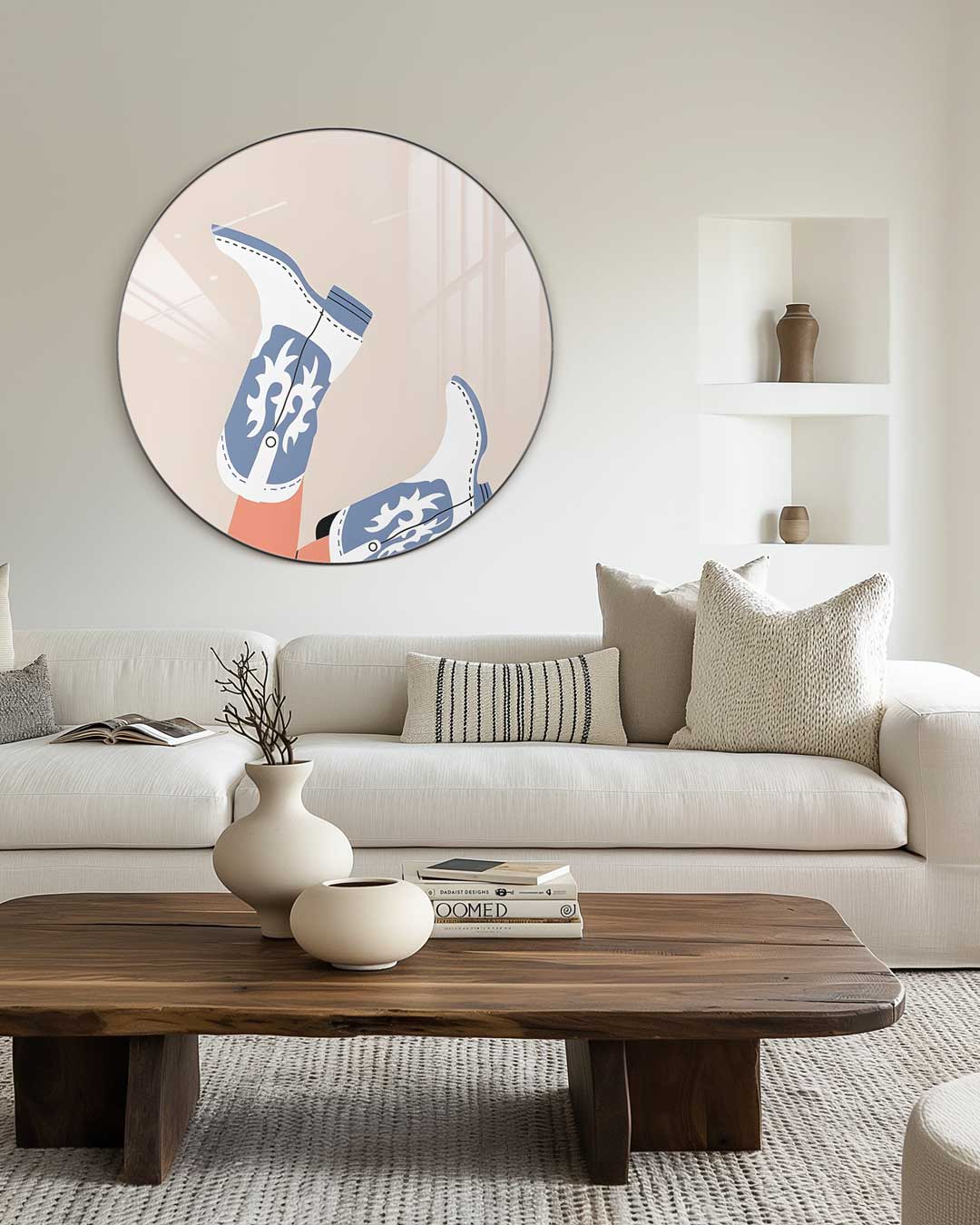 Stoere Boots Muurcirkel-WallArtistic