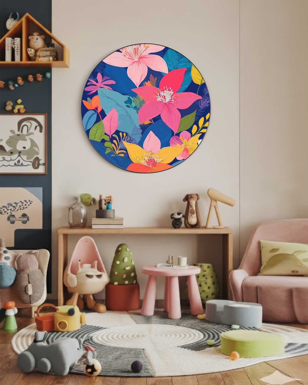 Bloemrijke Muurcirkel-WallArtistic