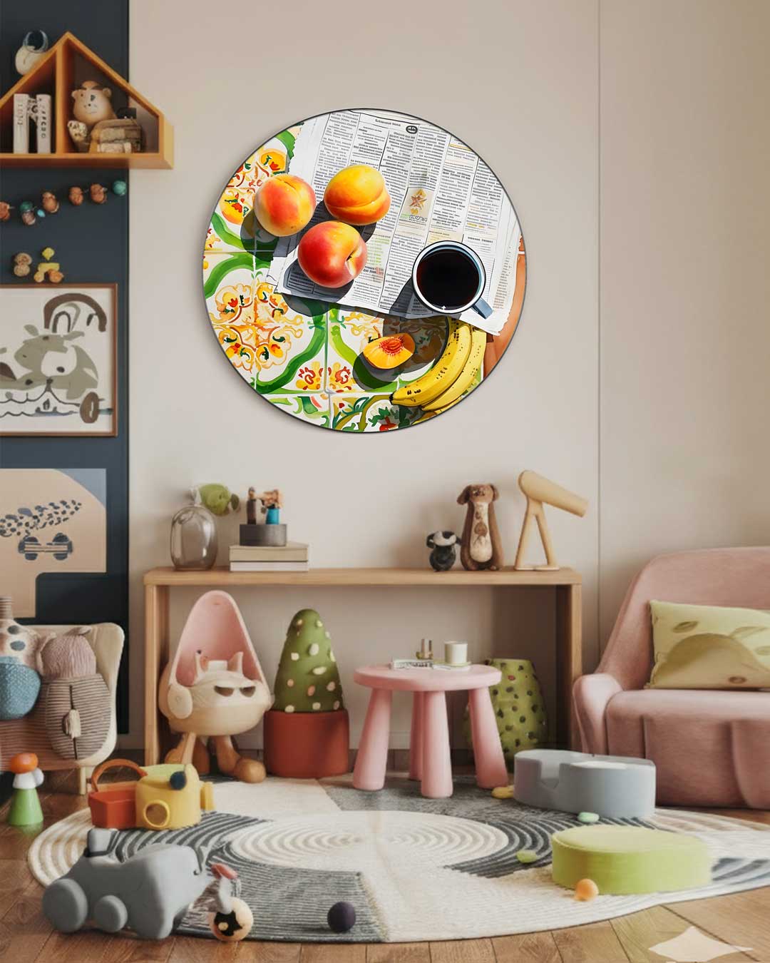 Kleurrijke Mediterrane Muurcirkel-WallArtistic