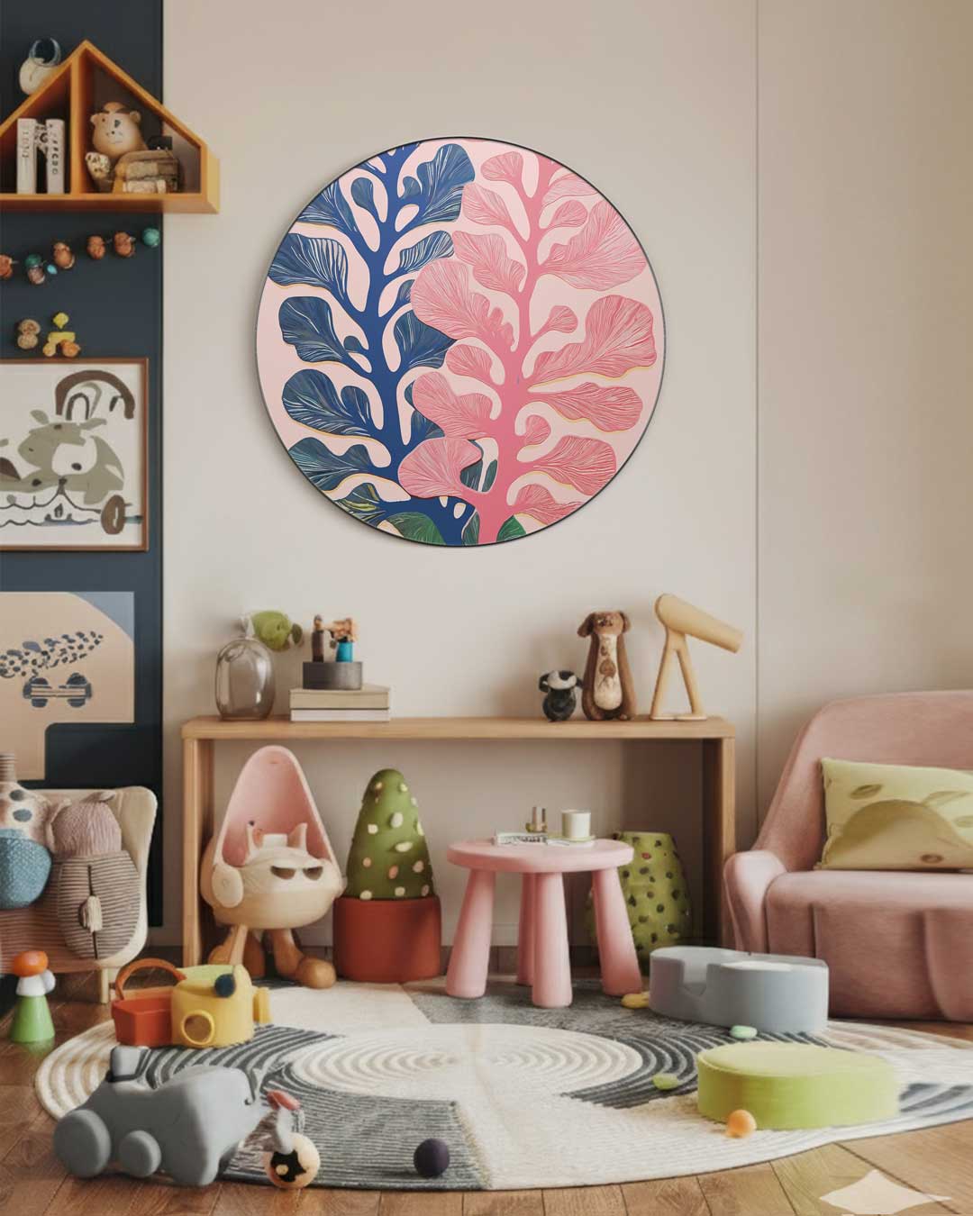 Stylish Botanische Muurcirkel-WallArtistic