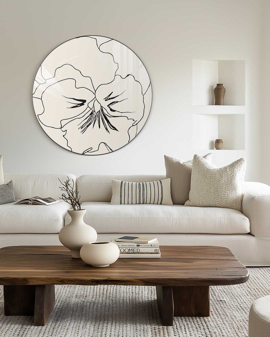 Elegante Bloembeschildering Wanddecoratie Muurcirkel-WallArtistic