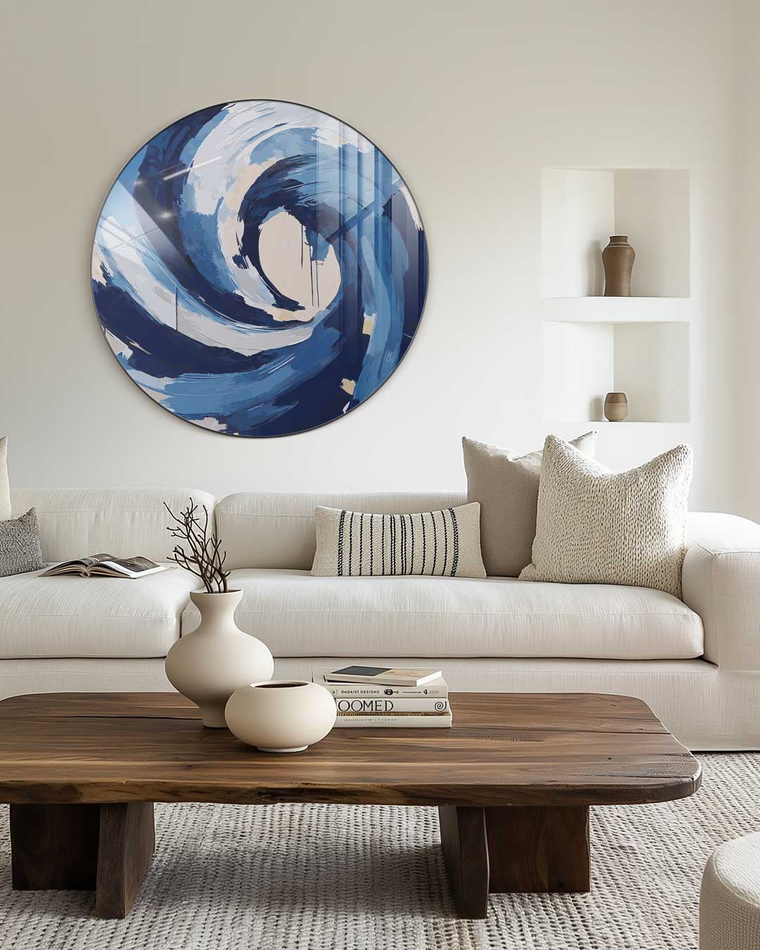 Betoverende Blauwe Kunstmuurcirkel-WallArtistic