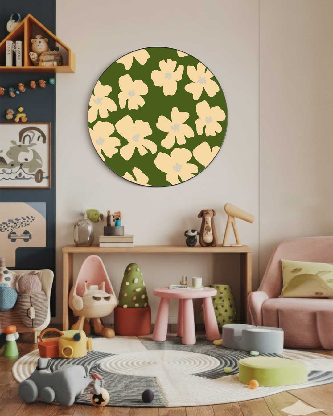 Bloeiende Bloemen Muurcirkel-WallArtistic