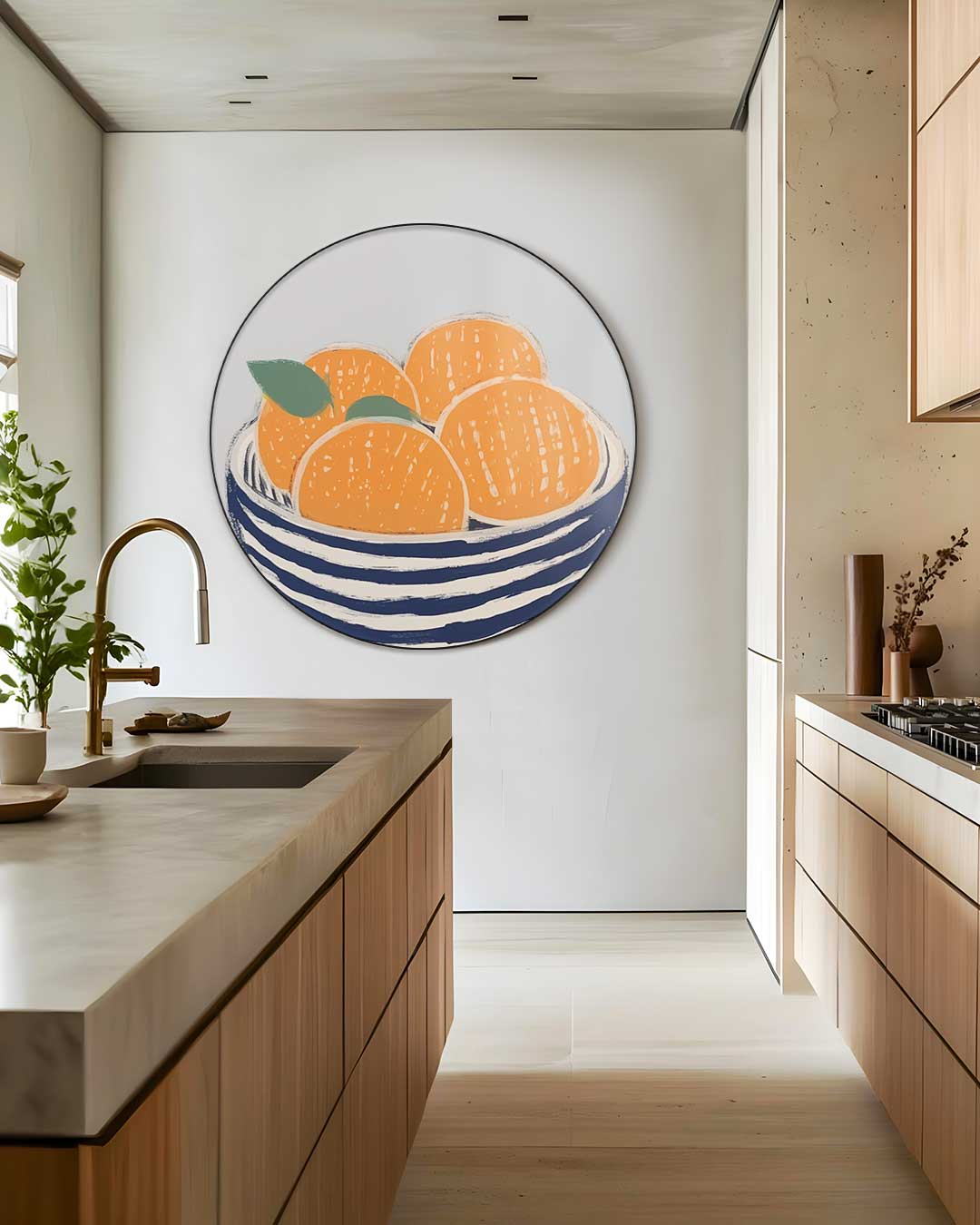 Vrolijke Oranjeschaal Muurcirkel-WallArtistic