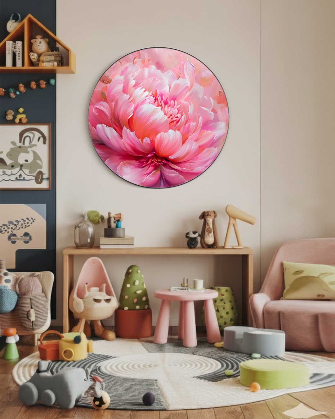 Bloemige Muurcirkel-WallArtistic