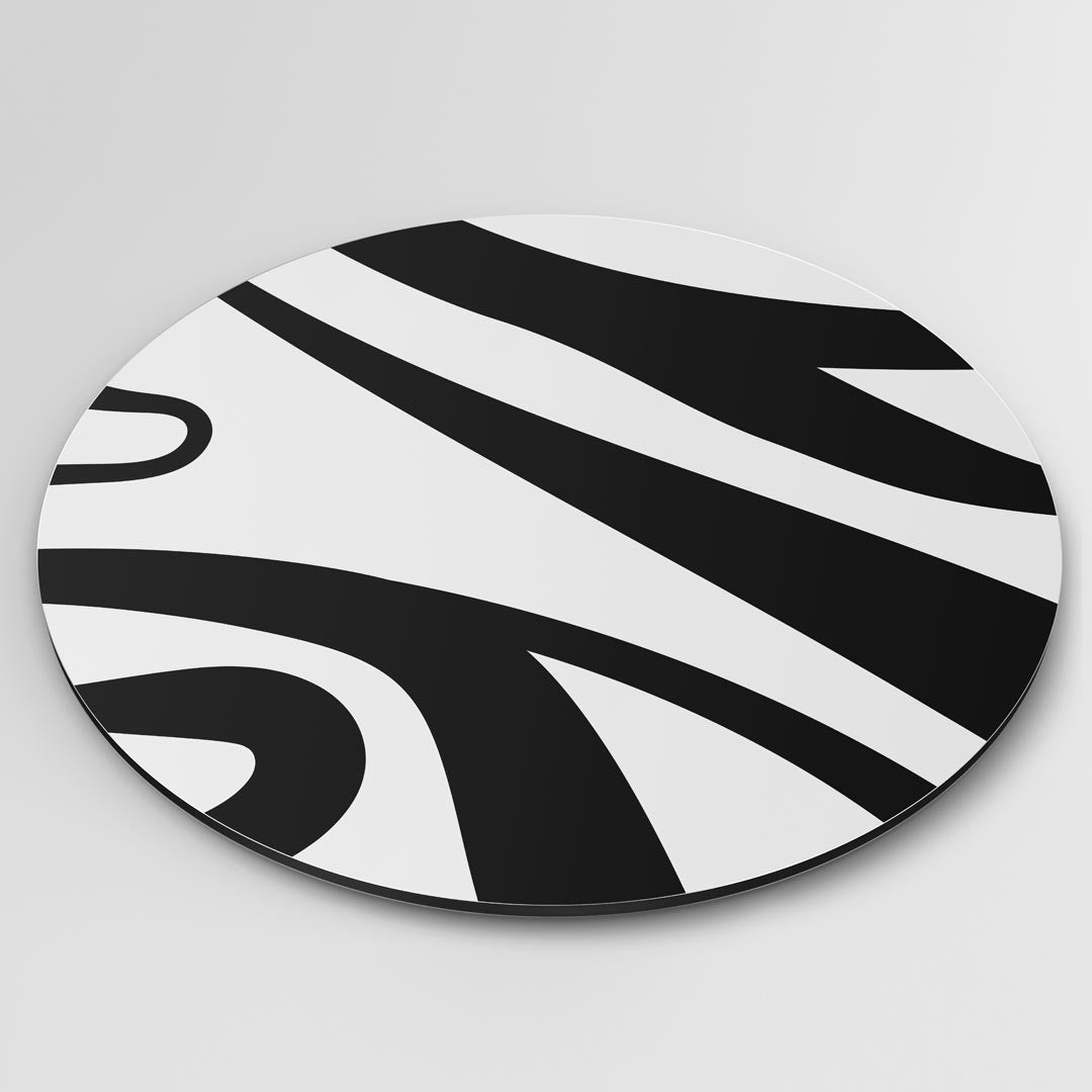 Modern Zwart-Wit Muurcirkel-WallArtistic