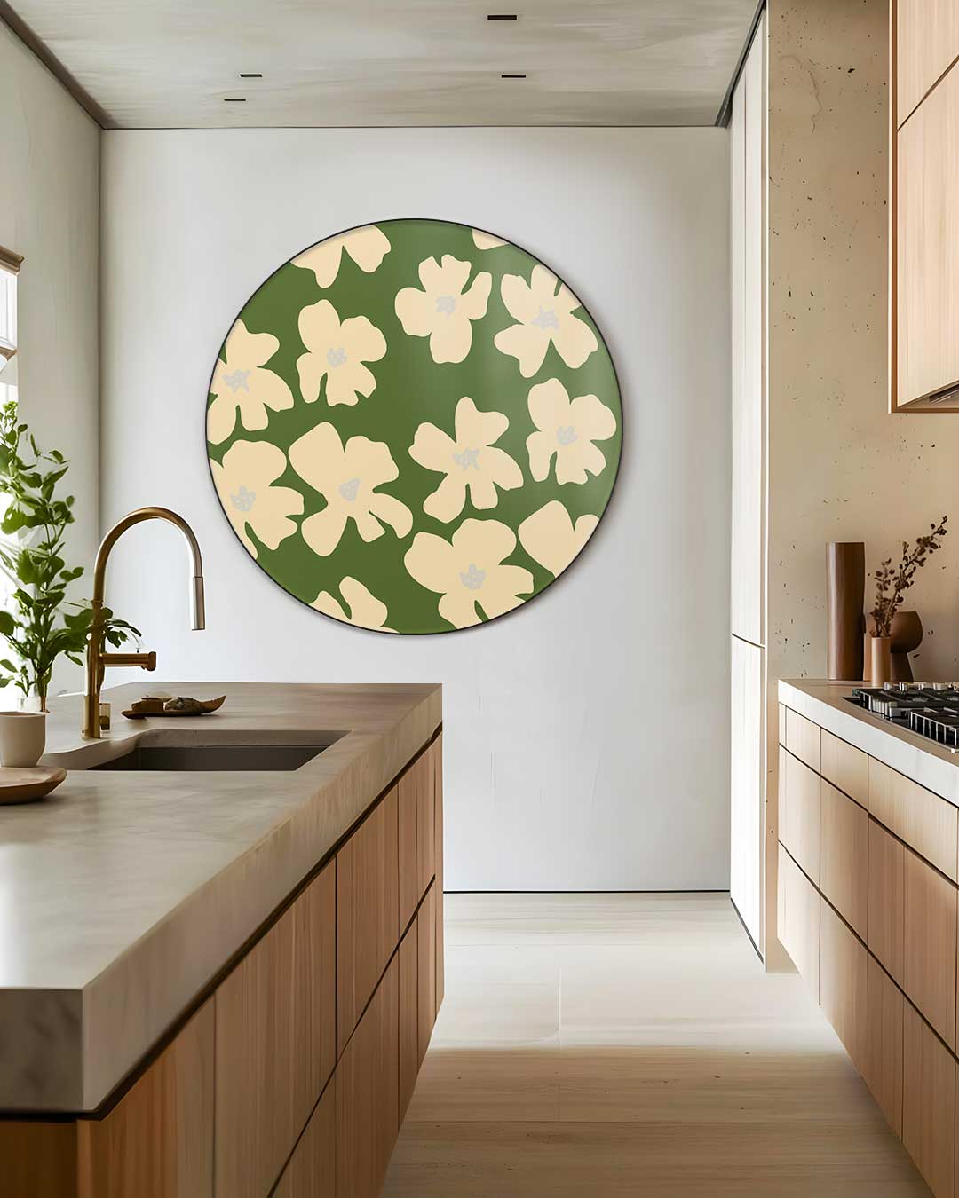 Bloeiende Bloemen Muurcirkel-WallArtistic