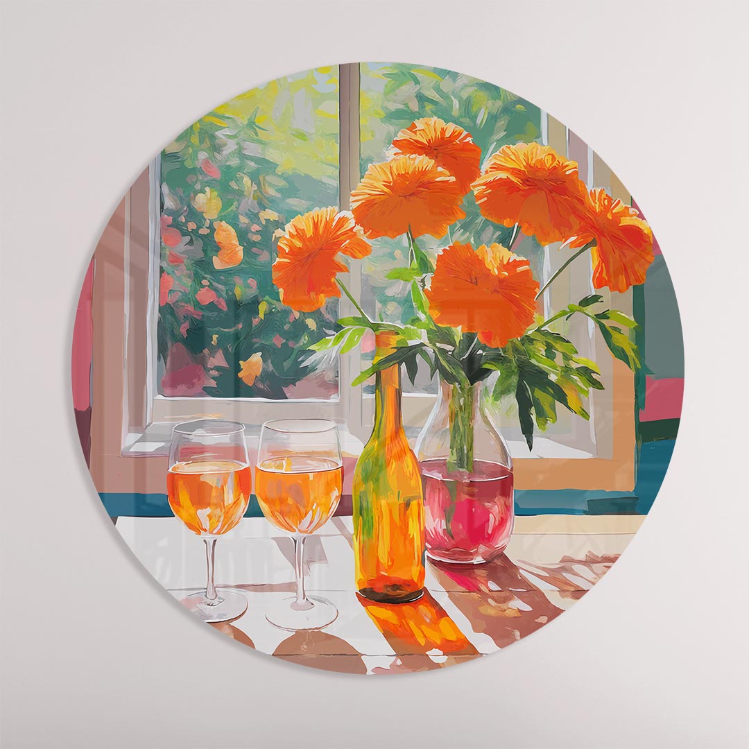 Zomerse Bloemenpracht Muurcirkel-WallArtistic