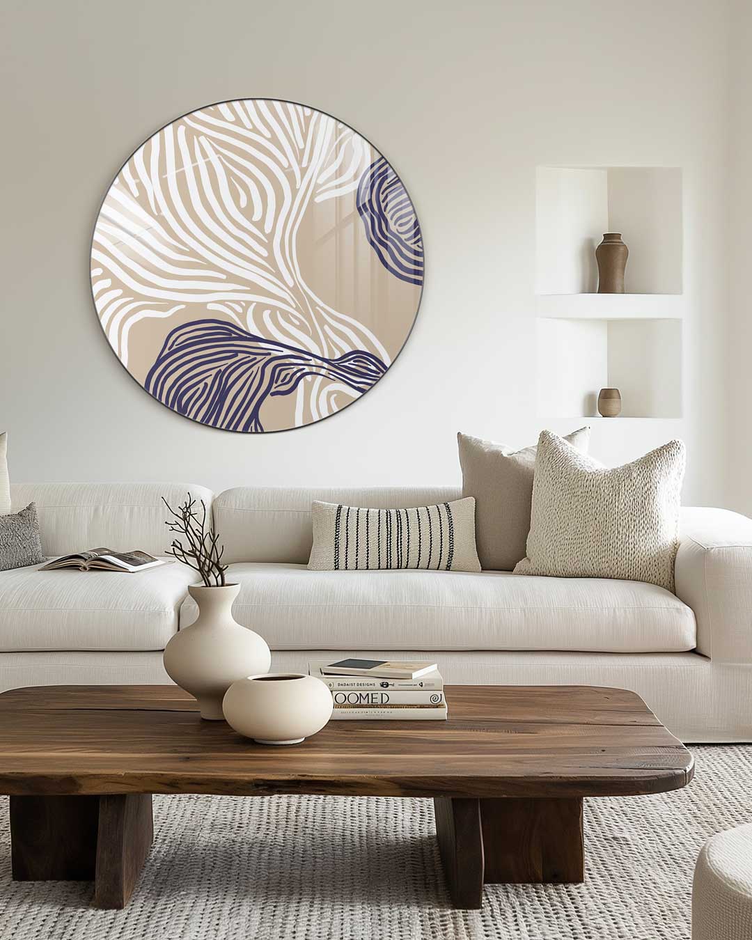 Zebra Golven Muurcirkel-WallArtistic