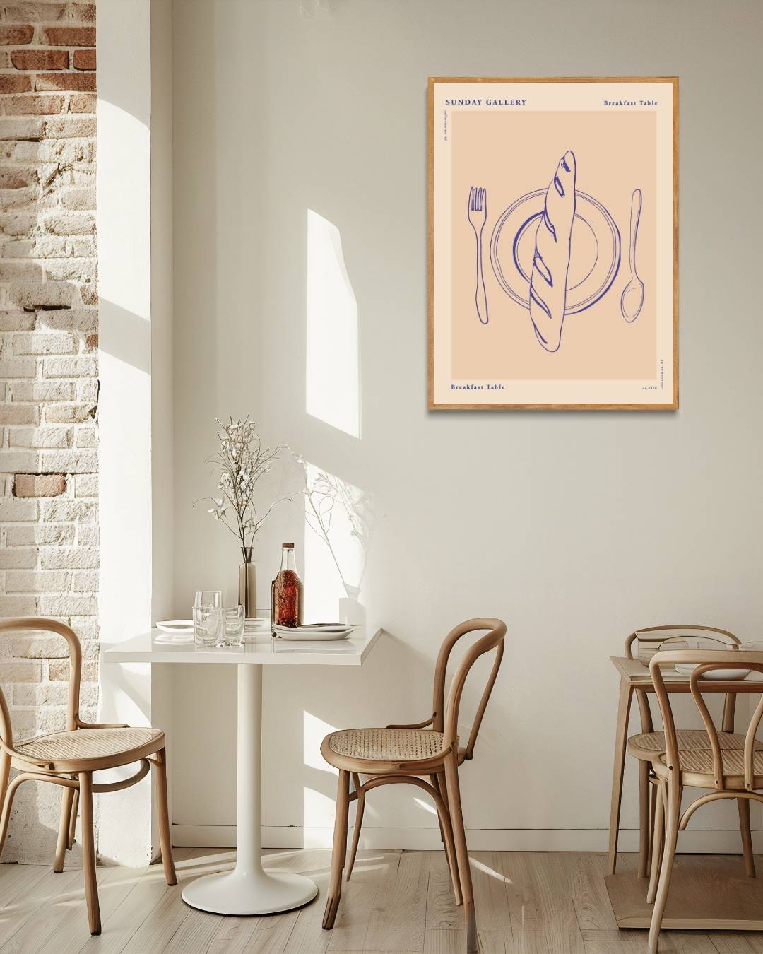 Ontbijttafel met brood Poster