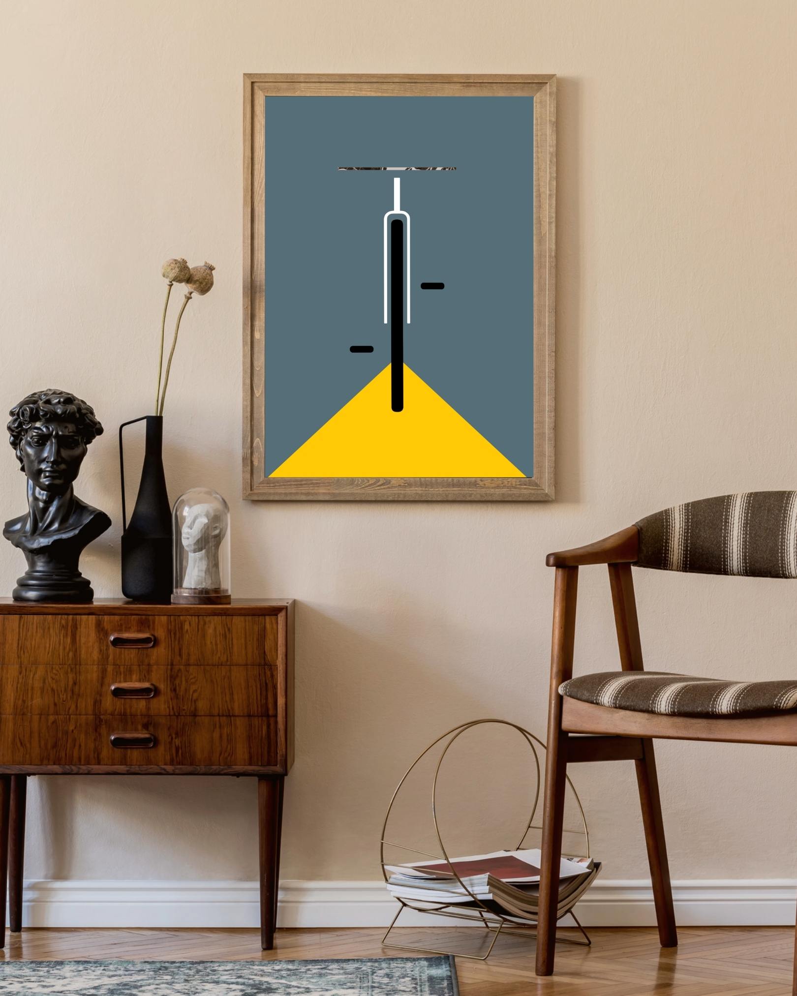 Fiets grijs Poster