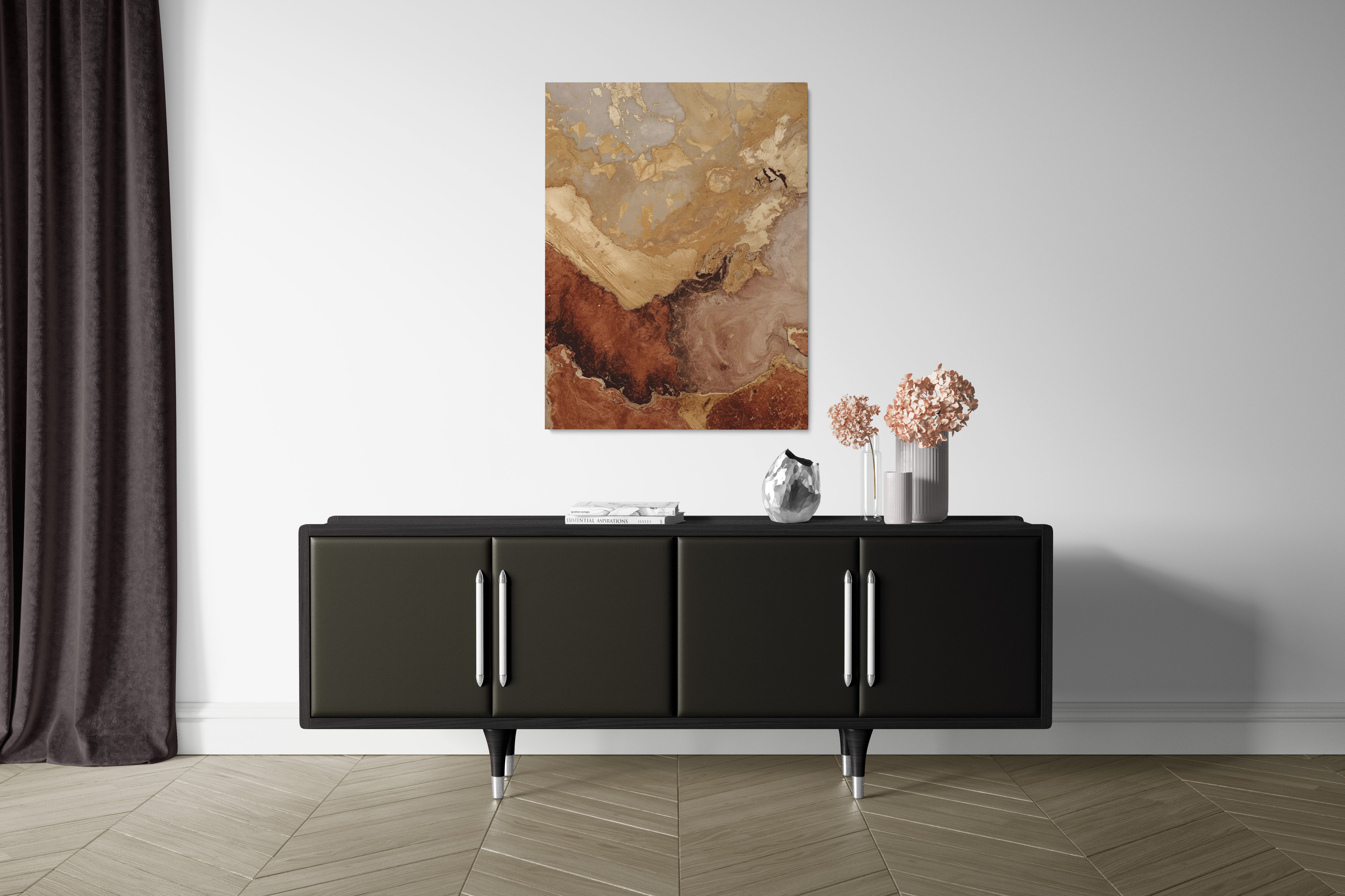Bruine Marmertextuur Aardetinten CANVAS