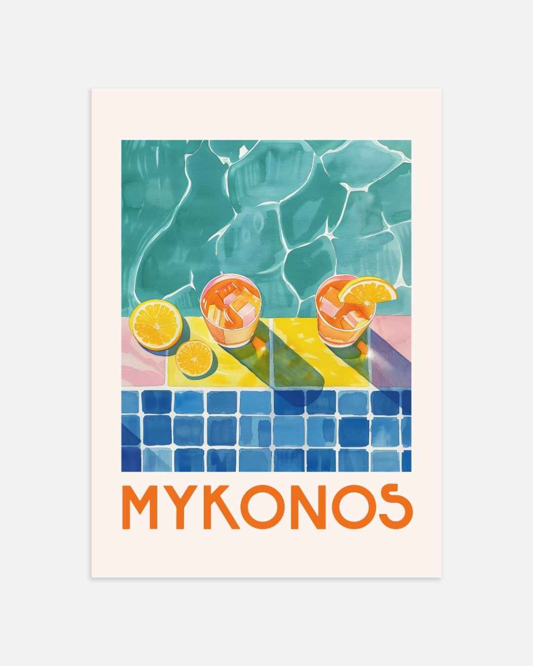 Mykonos Poolside Poster