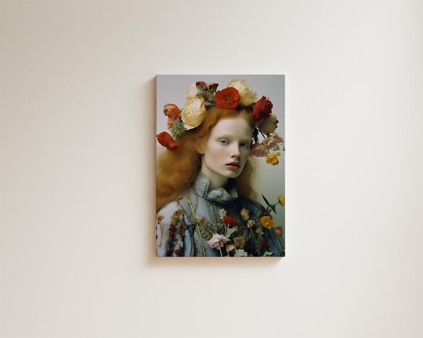 Portret met bloemenkroon I