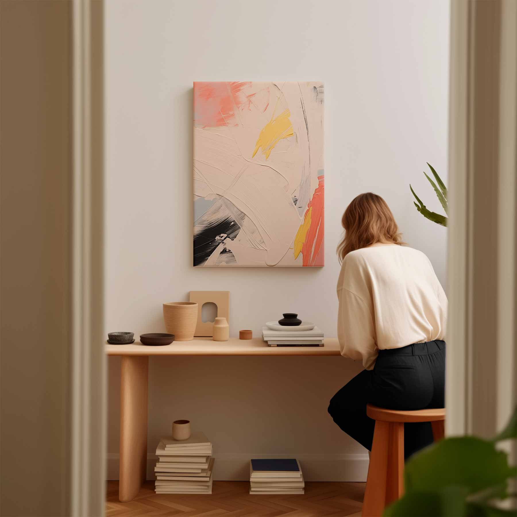 Abstracte zonsopkomst met gele toetsen