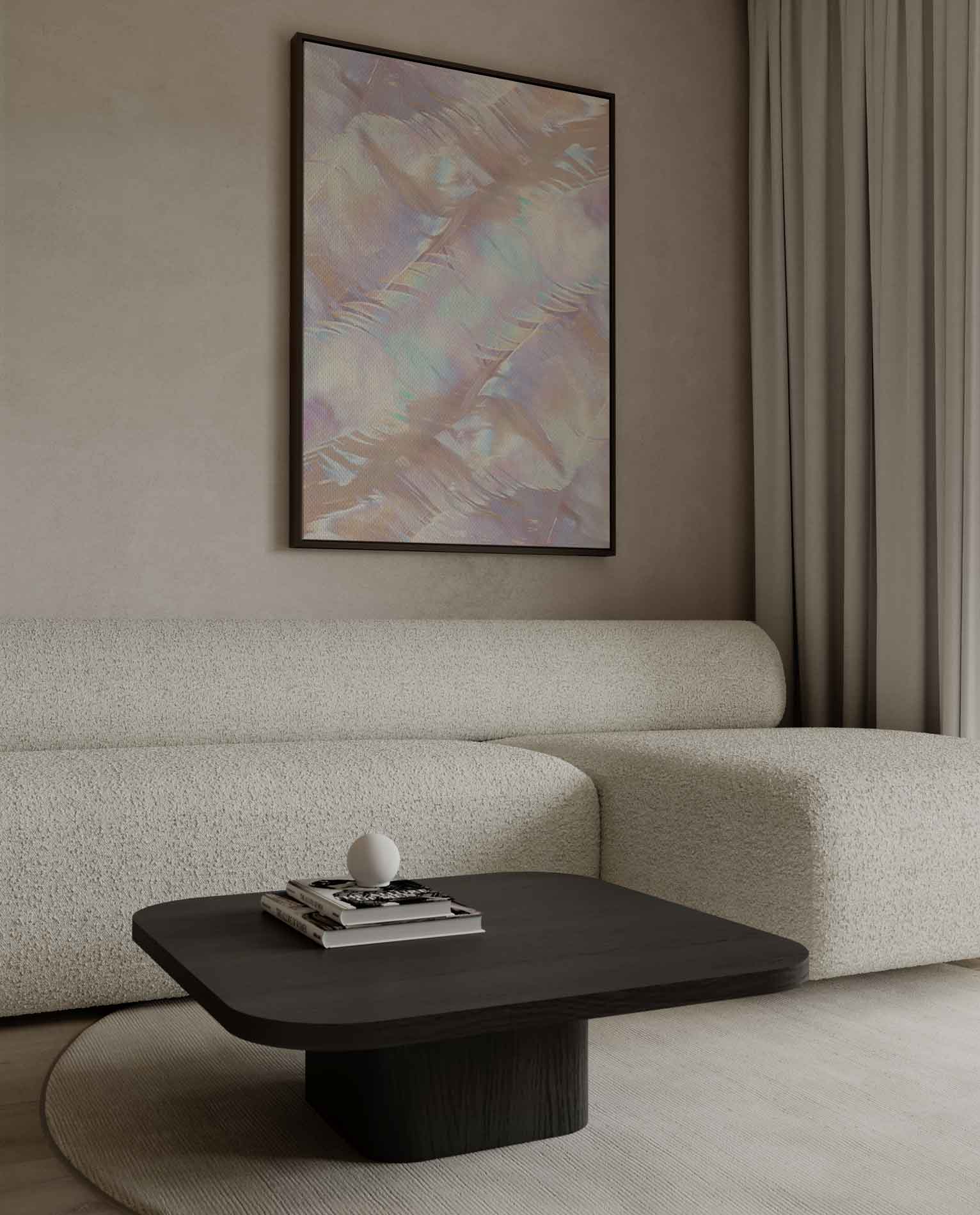 Iriserende abstractie in pastelkleuren