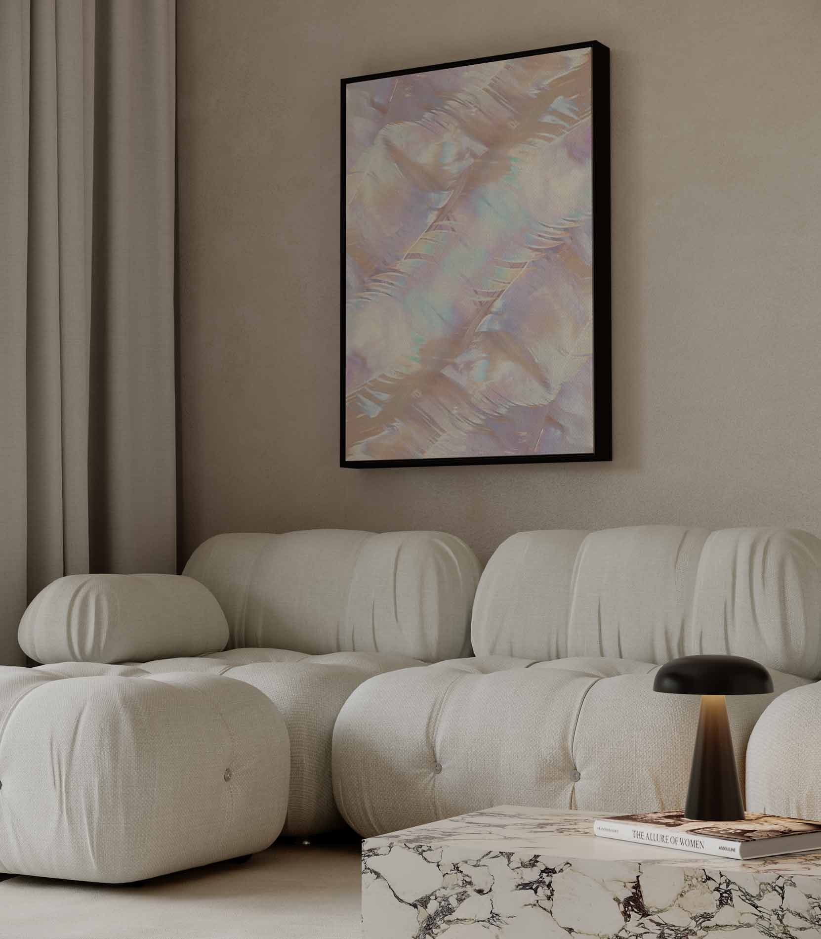 Iriserende abstractie in pastelkleuren
