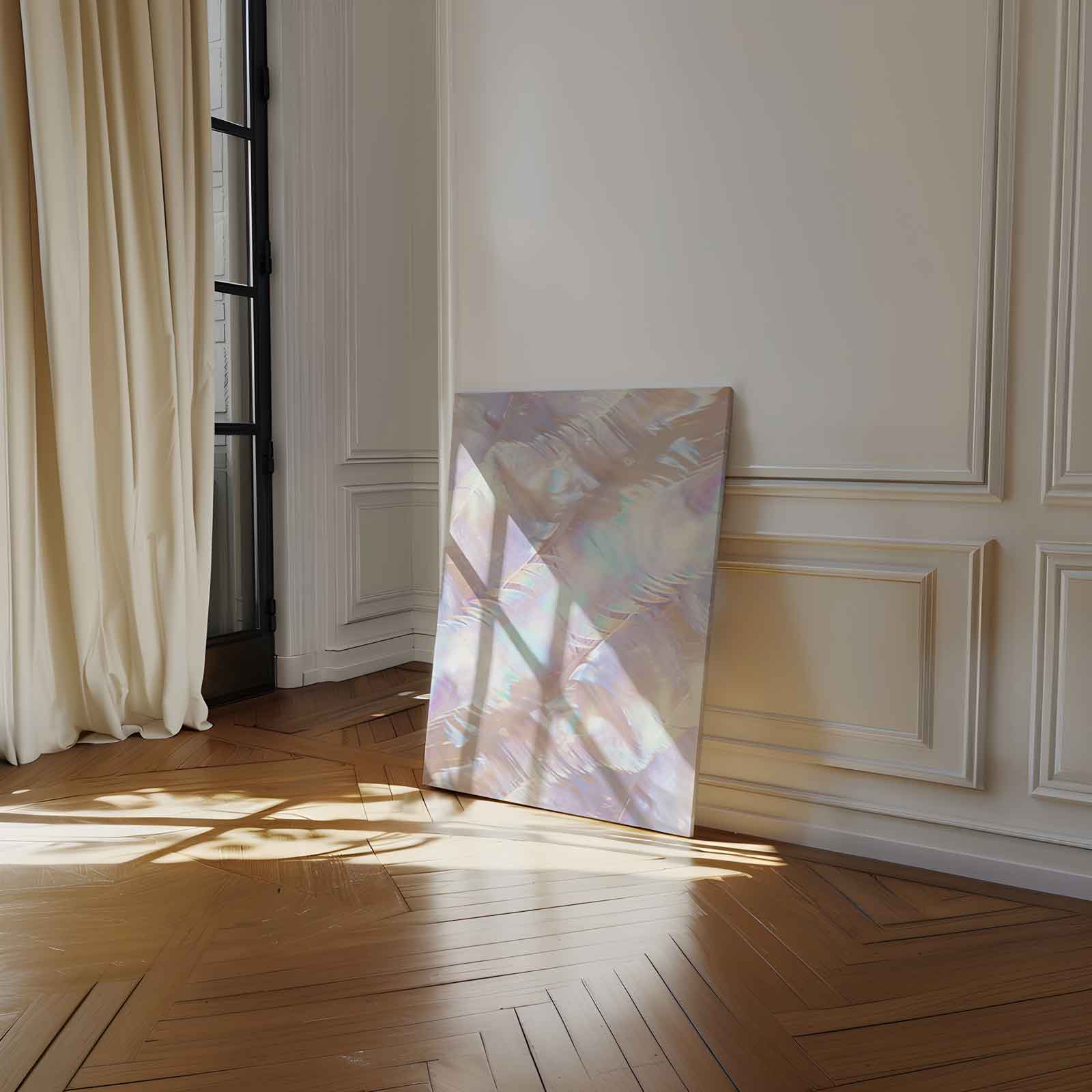 Iriserende abstractie in pastelkleuren