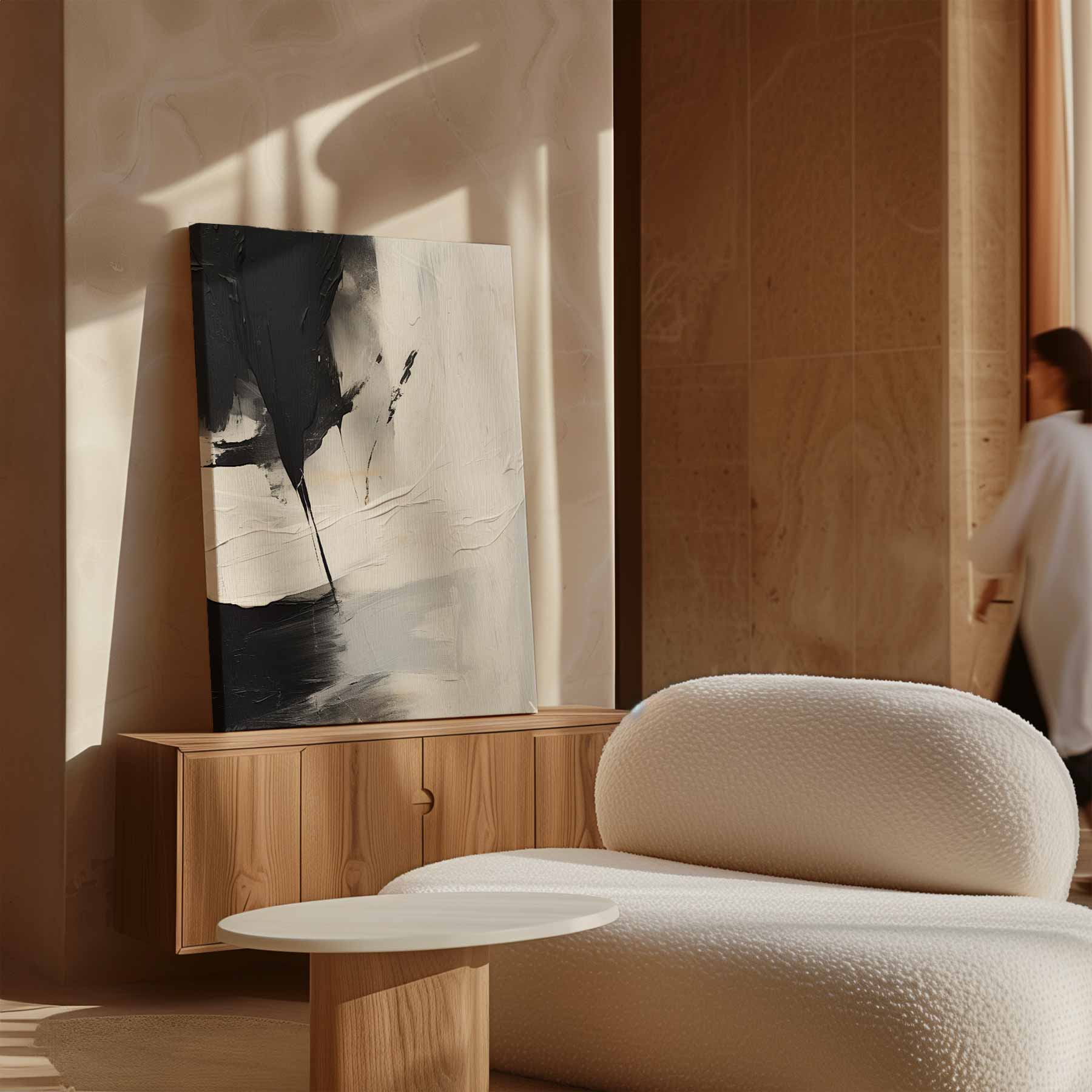 Abstract contrasterende vlakken in zwart en wit
