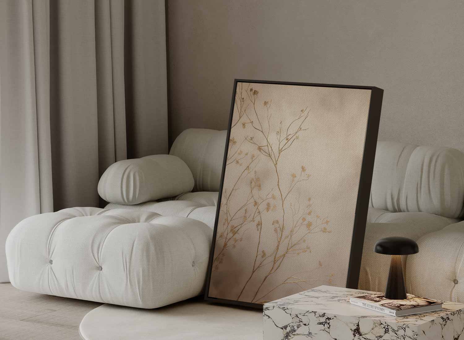 Gouden takken op beige achtergrond