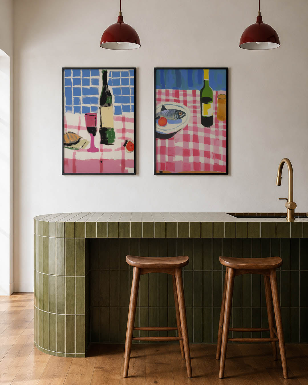 Kleurrijke tafelscène Posterset