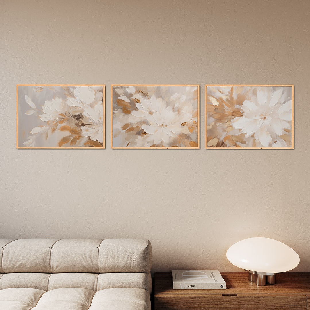 Zachte bloemenvormen Posterset