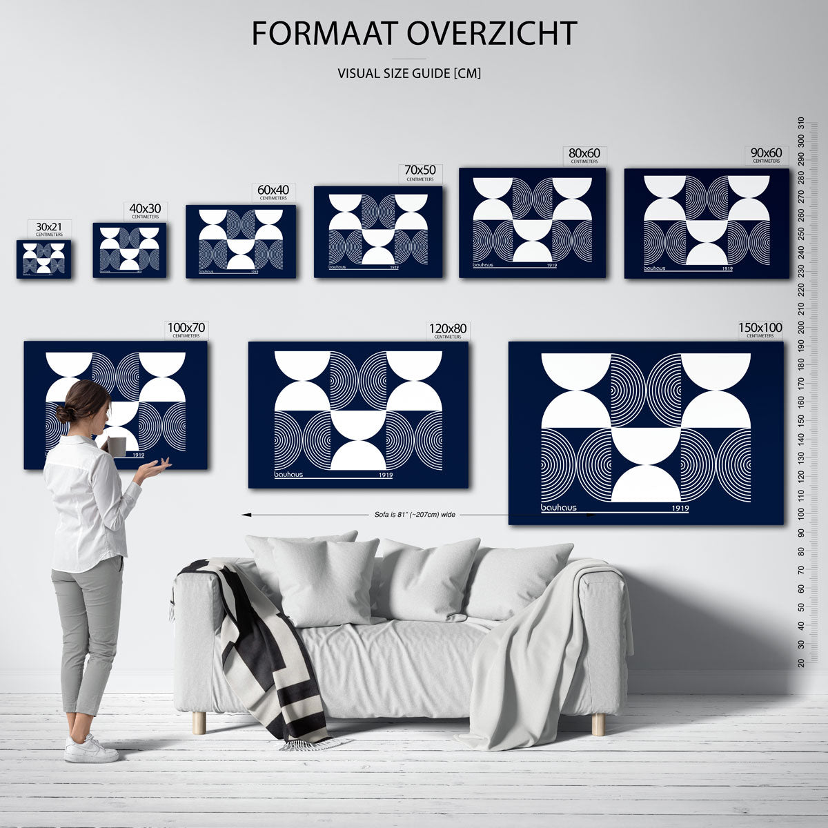 Cirkel en halve maan Poster