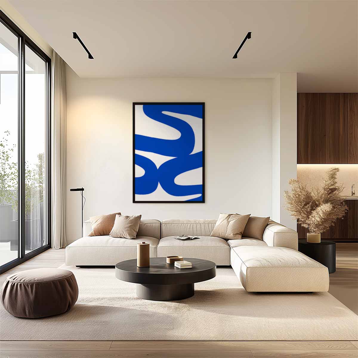 Dans van de Blauwe Lijnen Kunstwerk-canvas-dibond-plexiglas-wanddecoratie-WallArtistic