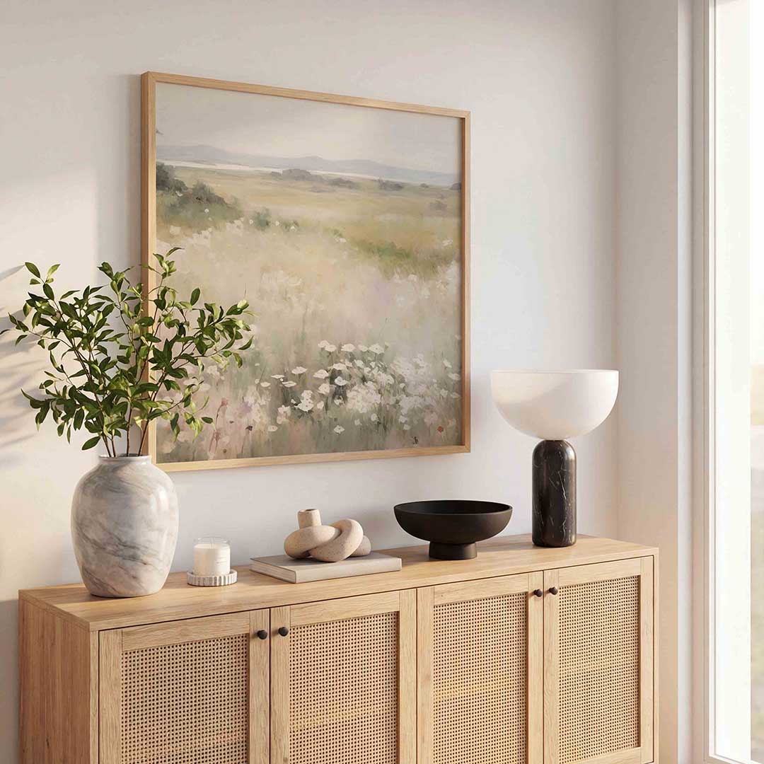 Bloemenveld landschap Poster