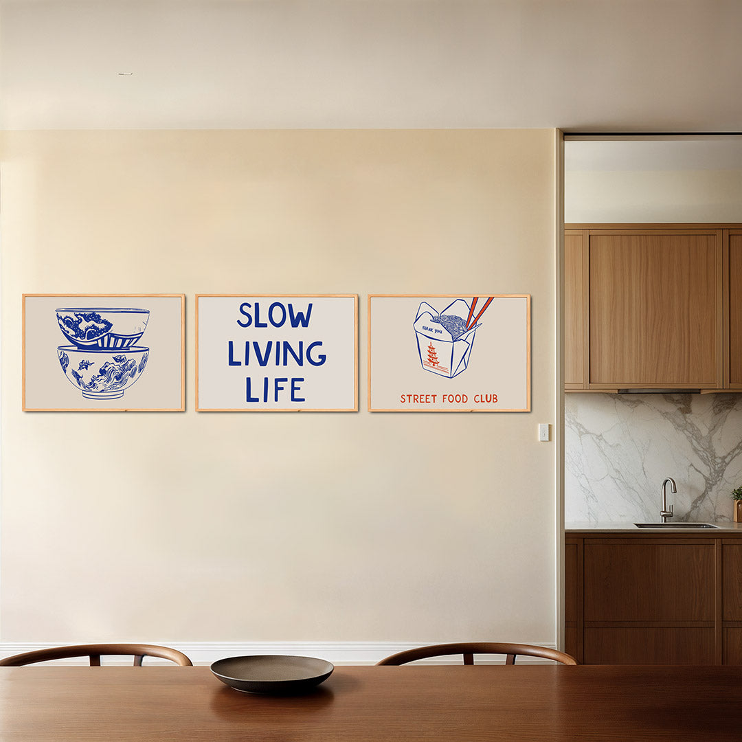 Blauwe komposities Posterset