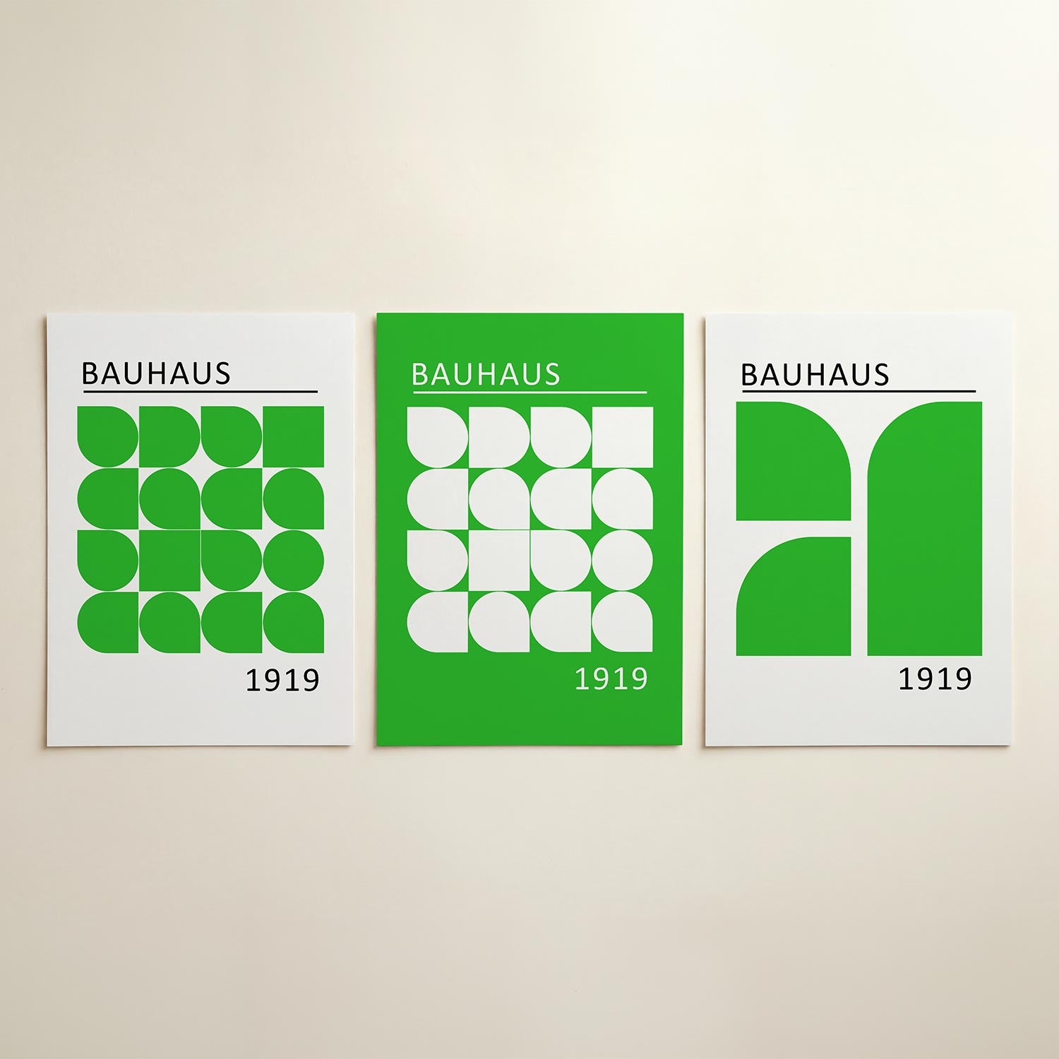 Groene vormenritme Posterset