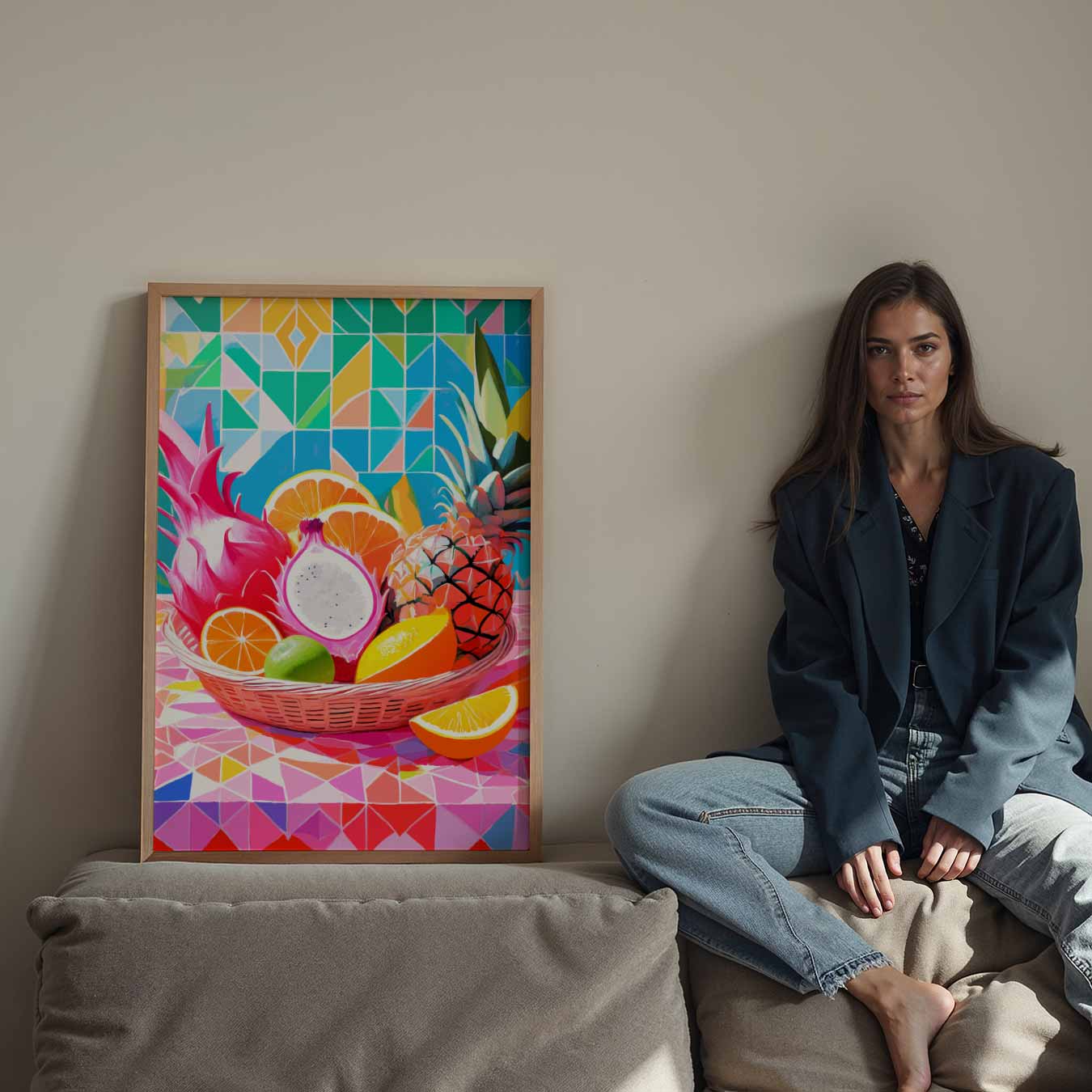 Tropische Fruitmand Poster-WallArtistic